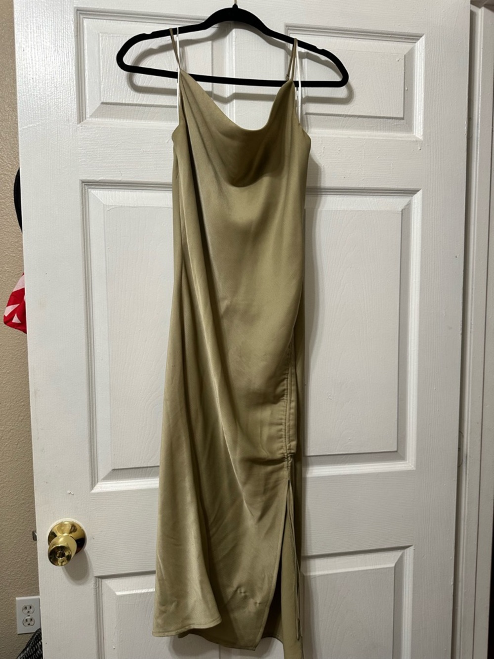 Princess Polly Olive Green Satin Cowl Midi Dress